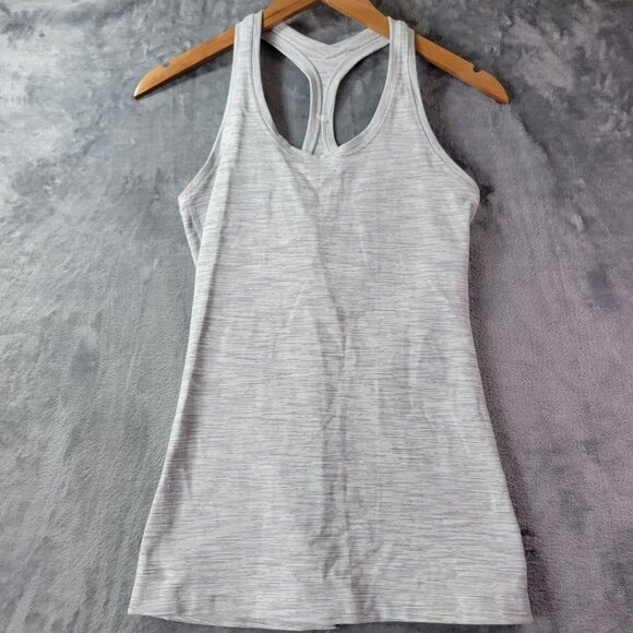 Lululemon Womens Racerback Tank Top Gray Heather Athletic Gym Activewear Workout - Picture 1 of 8